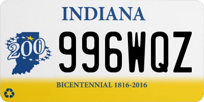 IN license plate 996WQZ