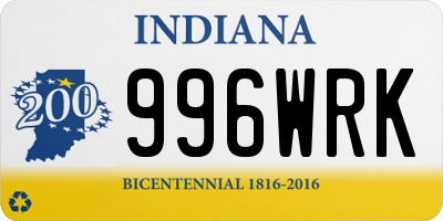 IN license plate 996WRK