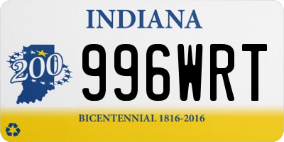 IN license plate 996WRT