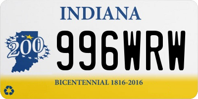 IN license plate 996WRW