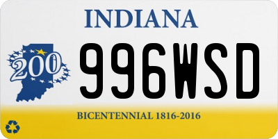 IN license plate 996WSD