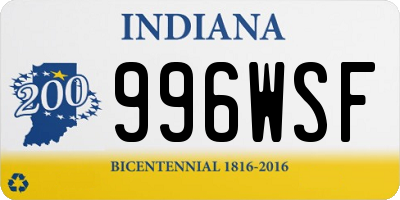 IN license plate 996WSF