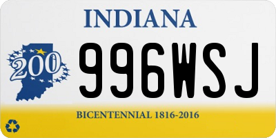 IN license plate 996WSJ