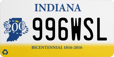 IN license plate 996WSL
