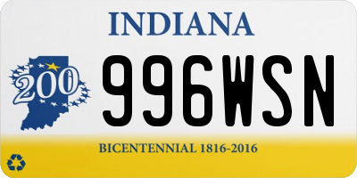 IN license plate 996WSN