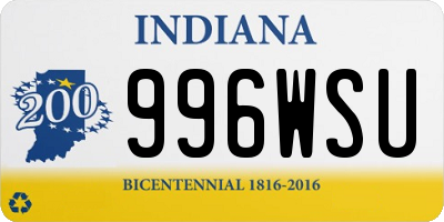 IN license plate 996WSU