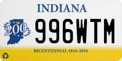 IN license plate 996WTM