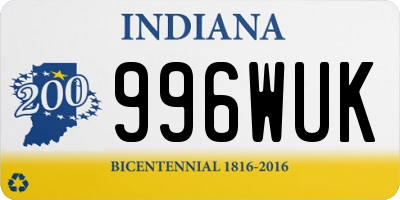 IN license plate 996WUK