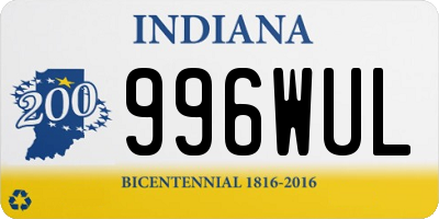 IN license plate 996WUL