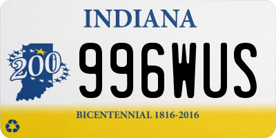 IN license plate 996WUS