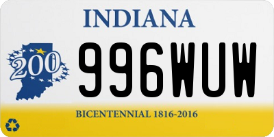 IN license plate 996WUW