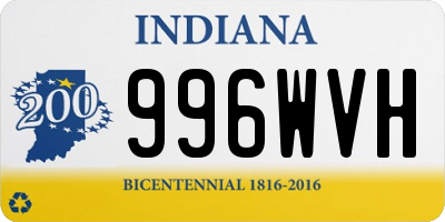 IN license plate 996WVH