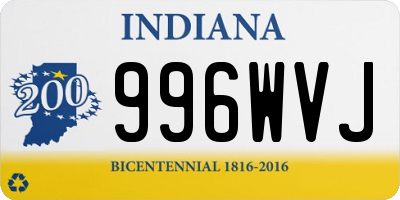 IN license plate 996WVJ