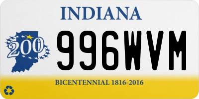 IN license plate 996WVM