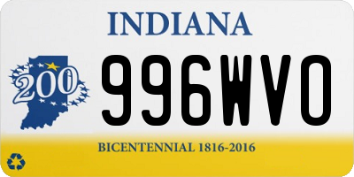 IN license plate 996WVO