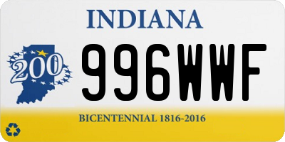 IN license plate 996WWF