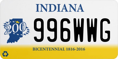 IN license plate 996WWG
