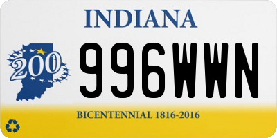 IN license plate 996WWN