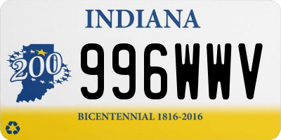 IN license plate 996WWV