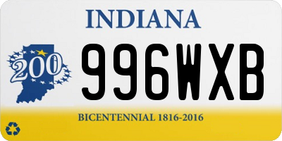 IN license plate 996WXB