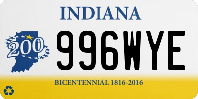 IN license plate 996WYE
