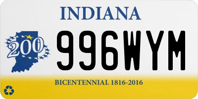 IN license plate 996WYM