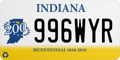 IN license plate 996WYR