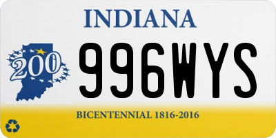 IN license plate 996WYS