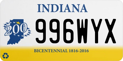 IN license plate 996WYX