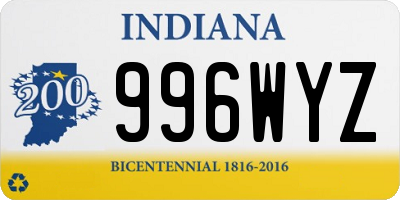 IN license plate 996WYZ