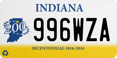 IN license plate 996WZA