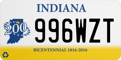 IN license plate 996WZT