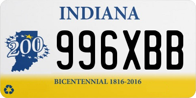 IN license plate 996XBB