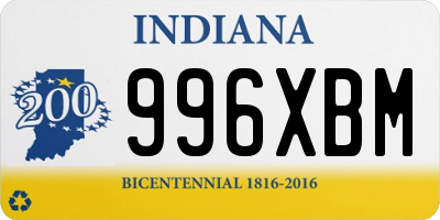 IN license plate 996XBM