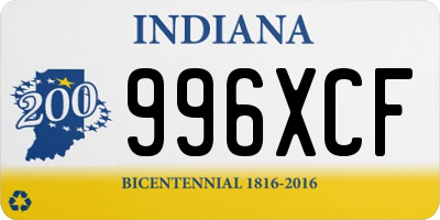 IN license plate 996XCF