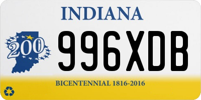 IN license plate 996XDB