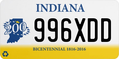 IN license plate 996XDD