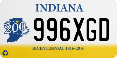 IN license plate 996XGD