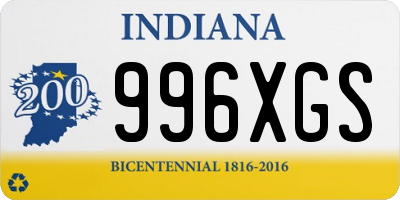 IN license plate 996XGS