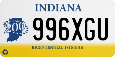 IN license plate 996XGU