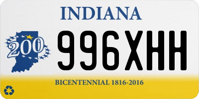 IN license plate 996XHH