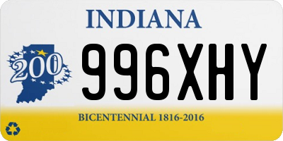 IN license plate 996XHY