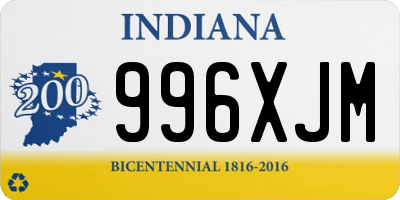 IN license plate 996XJM