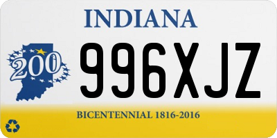 IN license plate 996XJZ