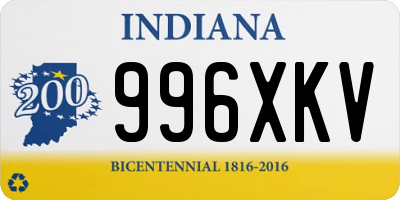 IN license plate 996XKV