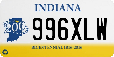 IN license plate 996XLW