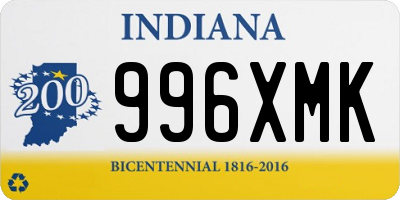 IN license plate 996XMK