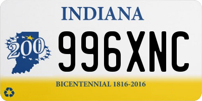 IN license plate 996XNC