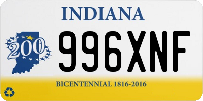 IN license plate 996XNF