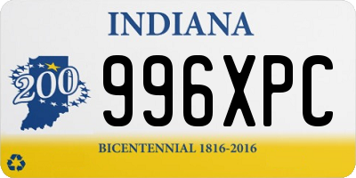 IN license plate 996XPC